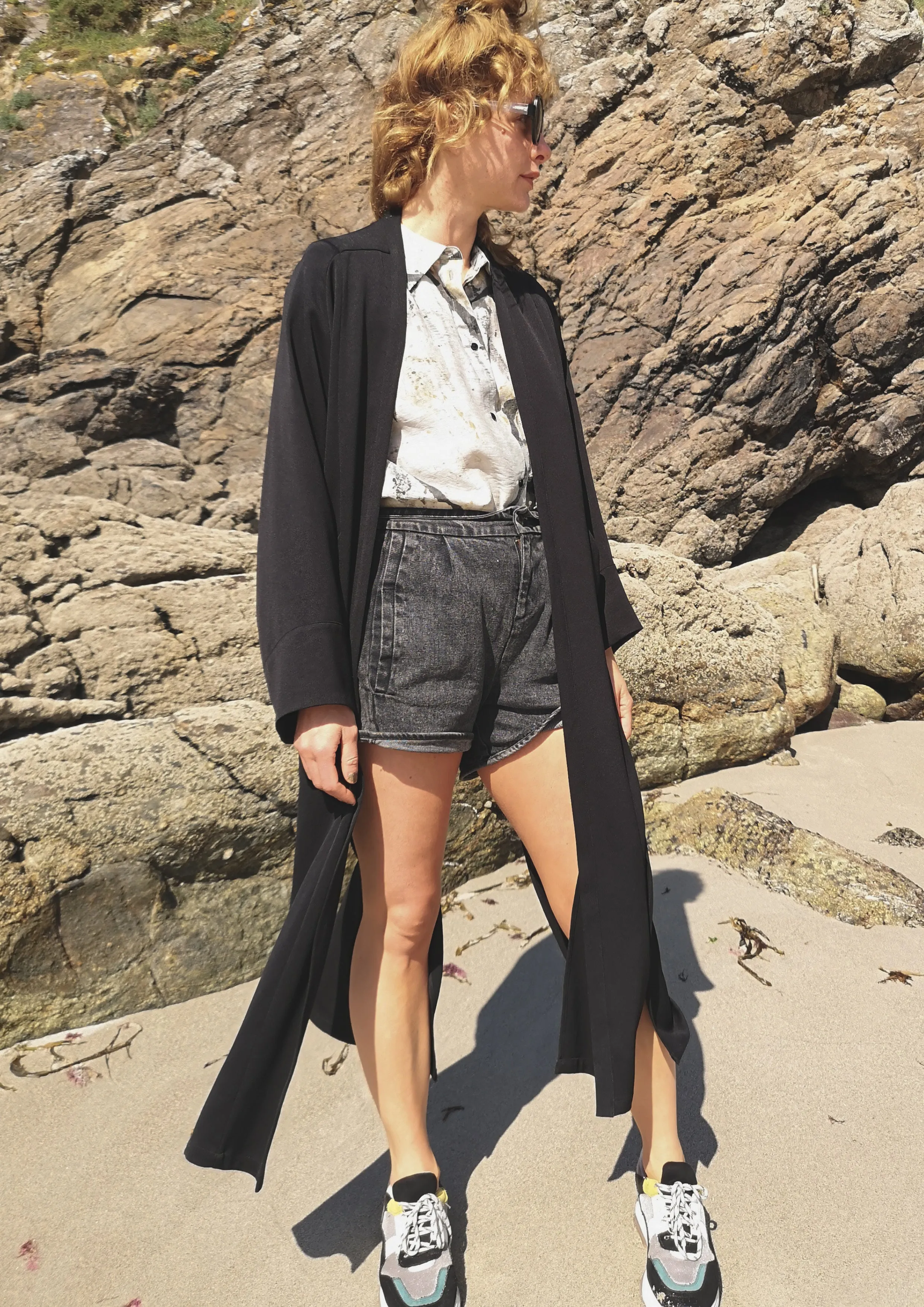CARDIGAN LONG - HEAVY DRAPING black