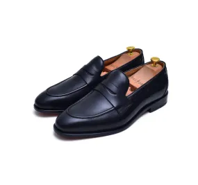 Carrera - Black Leather Slip-On Penny Loafers Carrera - Black Leather Slip-On Penny Loafers