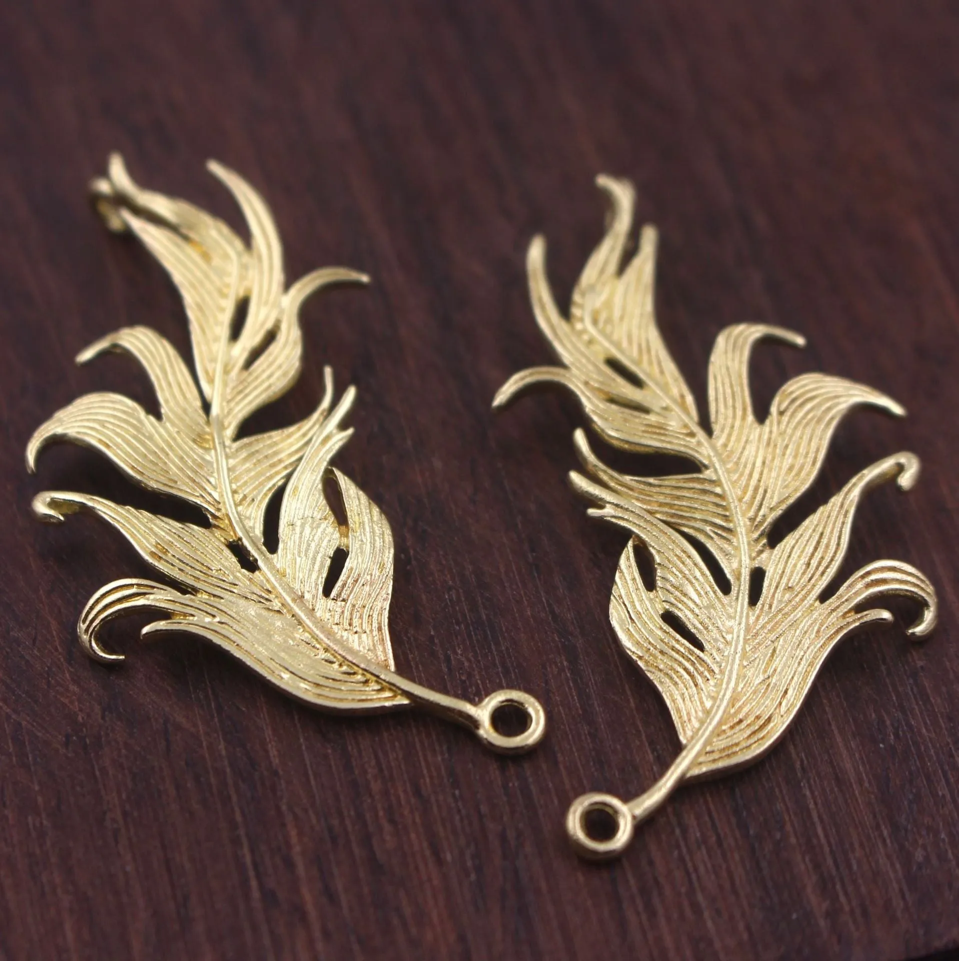 Cast Copper Peacock Feather Pendant | Brodtica.com