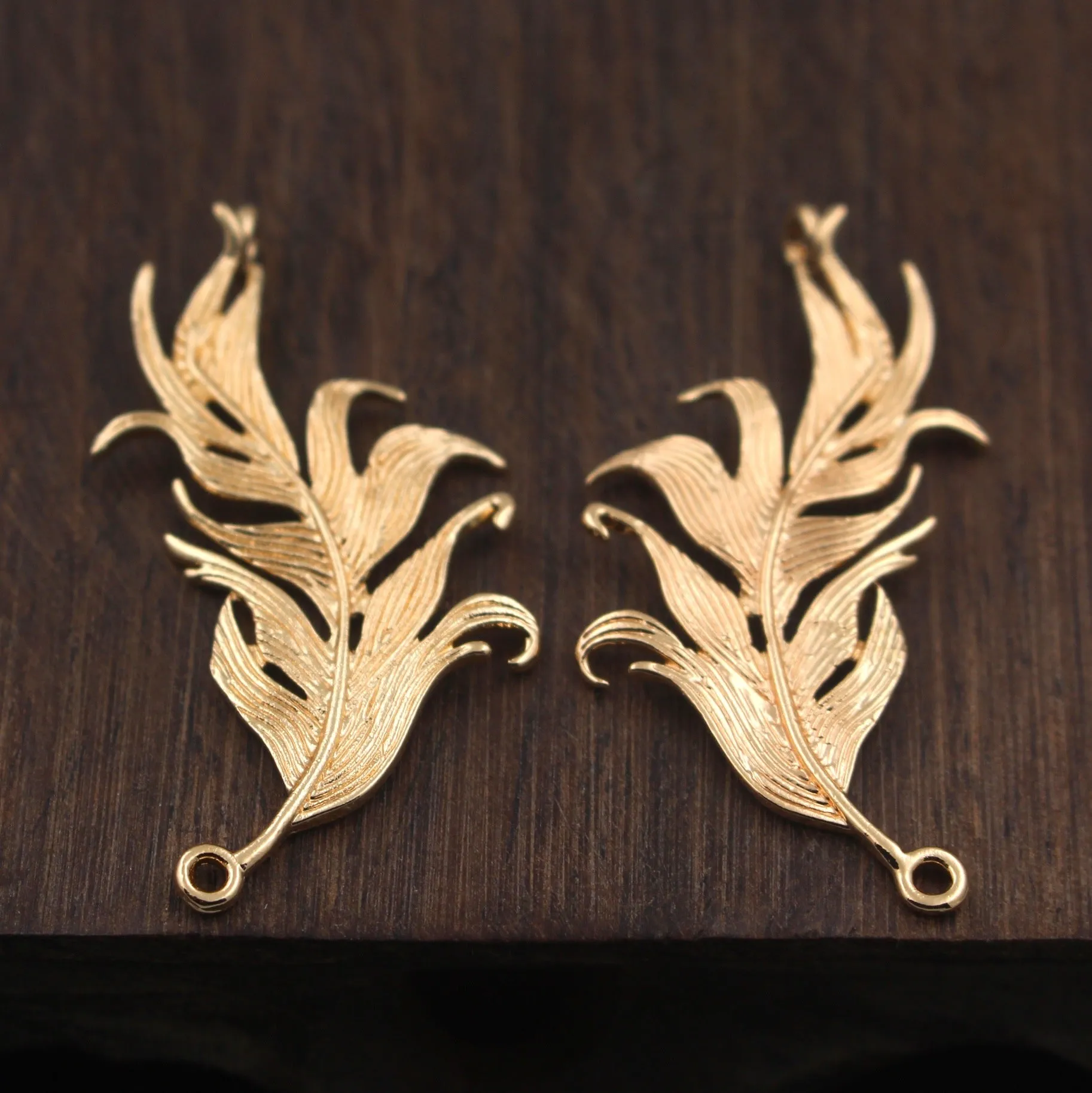 Cast Copper Peacock Feather Pendant | Brodtica.com