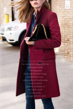Chicindress Thick Solid Color Button Coat