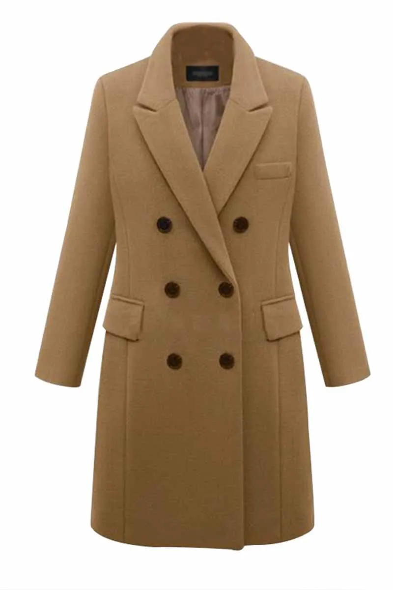 Chicindress Thick Solid Color Button Coat