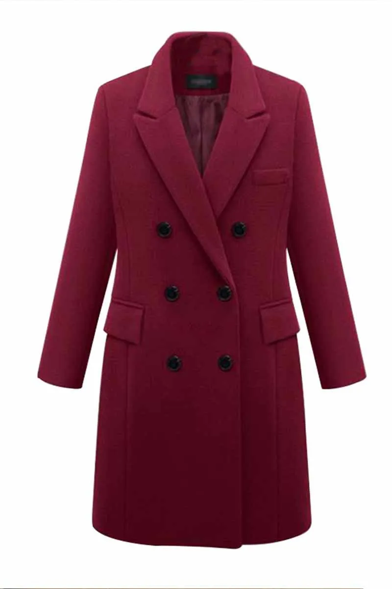 Chicindress Thick Solid Color Button Coat