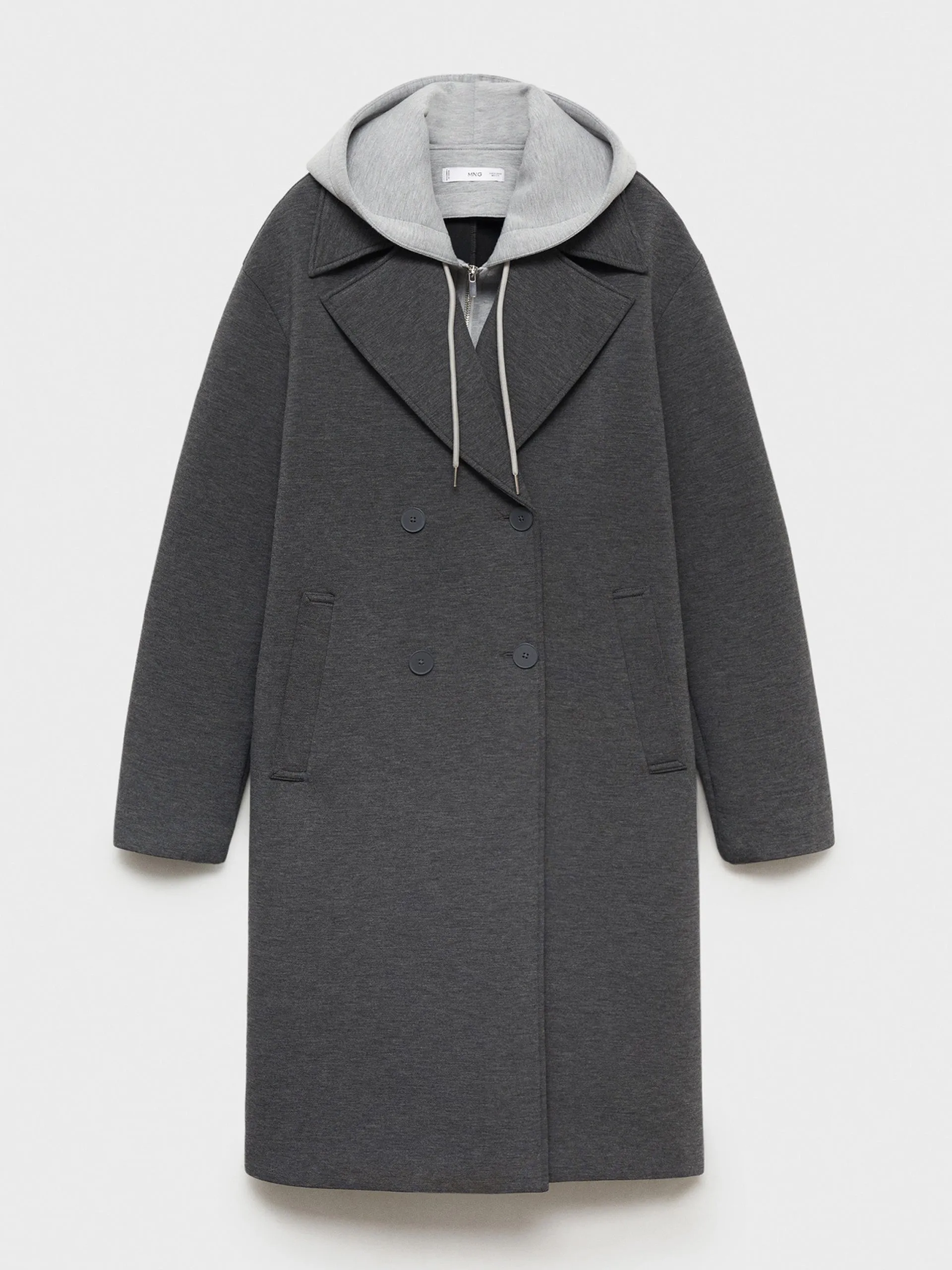 Combined coat with hood