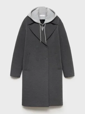 Combined coat with hood