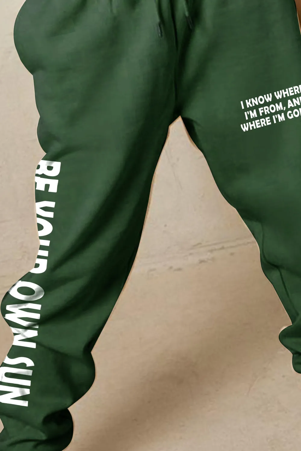 Full Size BE YOUR OWN SUN Graphic Sweatpants