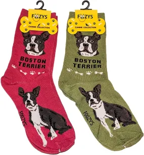 Green Boston Terrier Socks