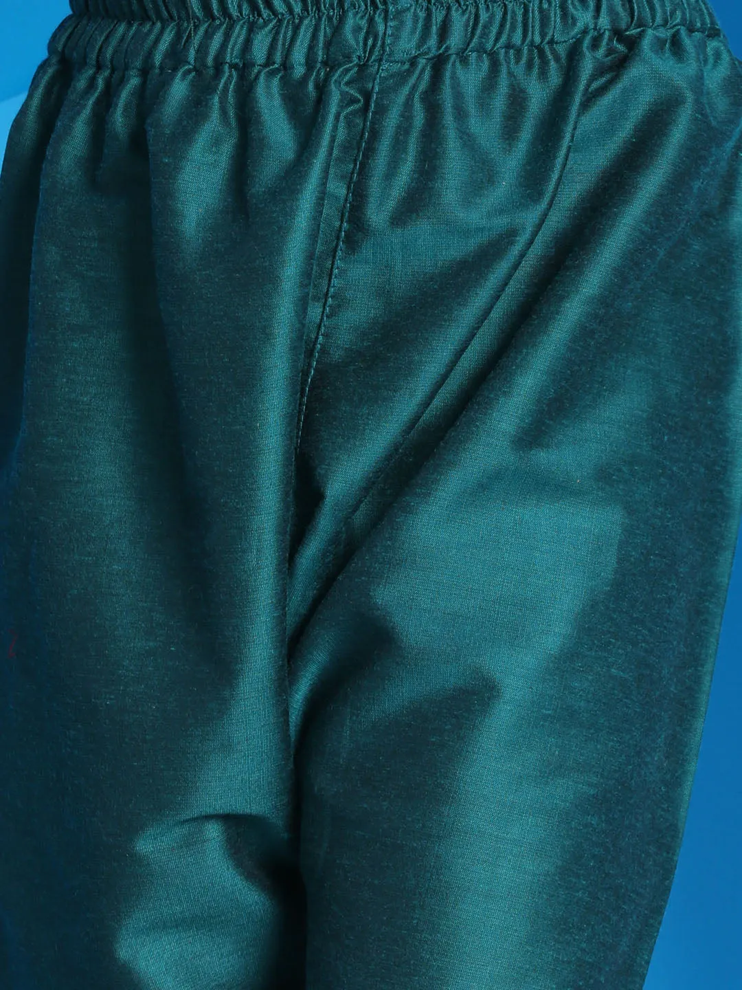 Jashvi Baap Beta Mirror Green Kurta Pyjama Set