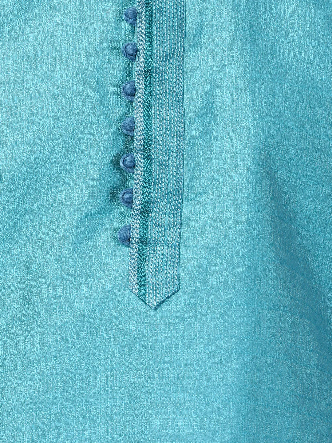 Jashvi Men's Light Blue Cotton Silk Blend Kurta and Churidar Set