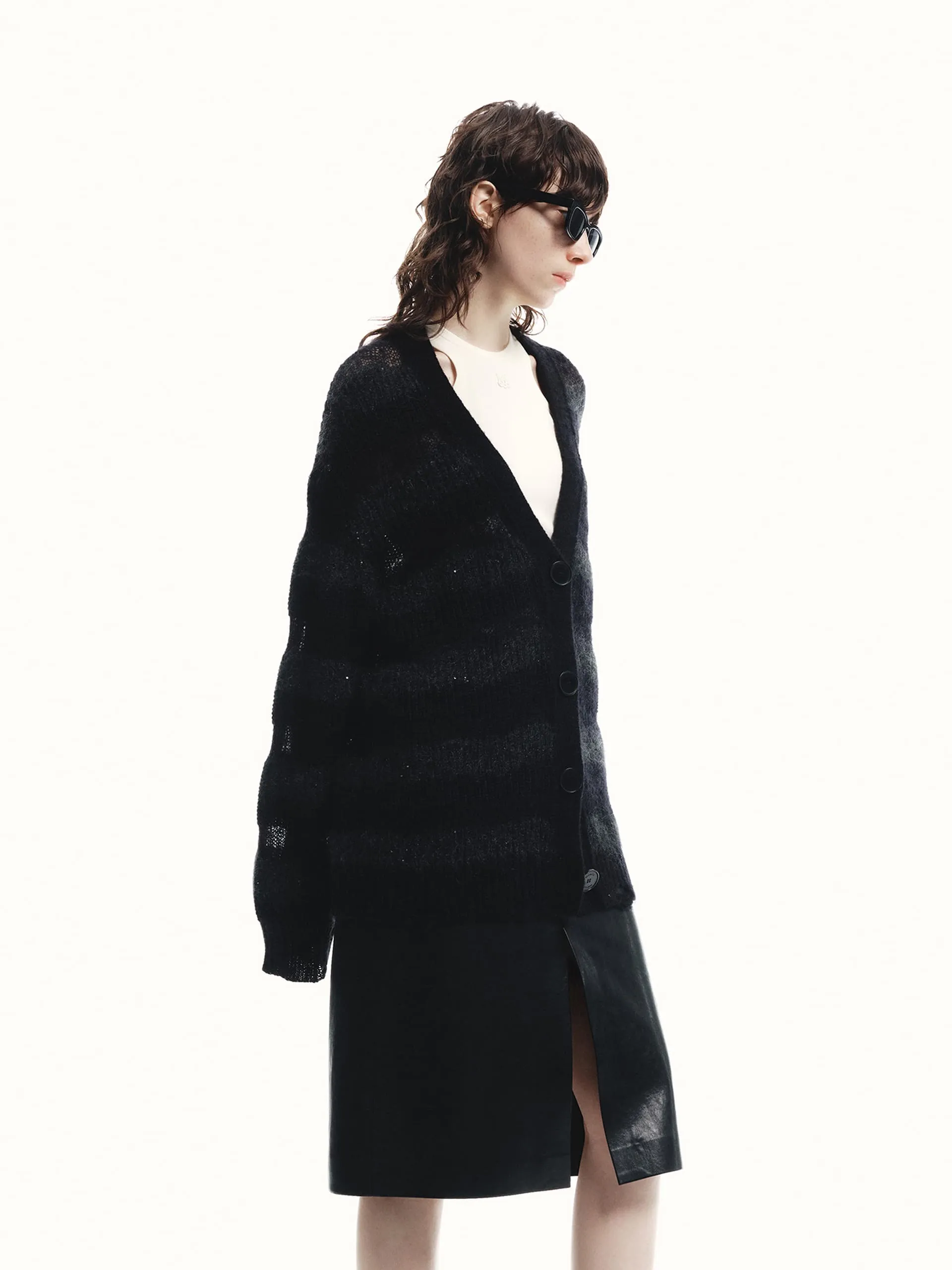 Loose Distressed Knit Cardigan