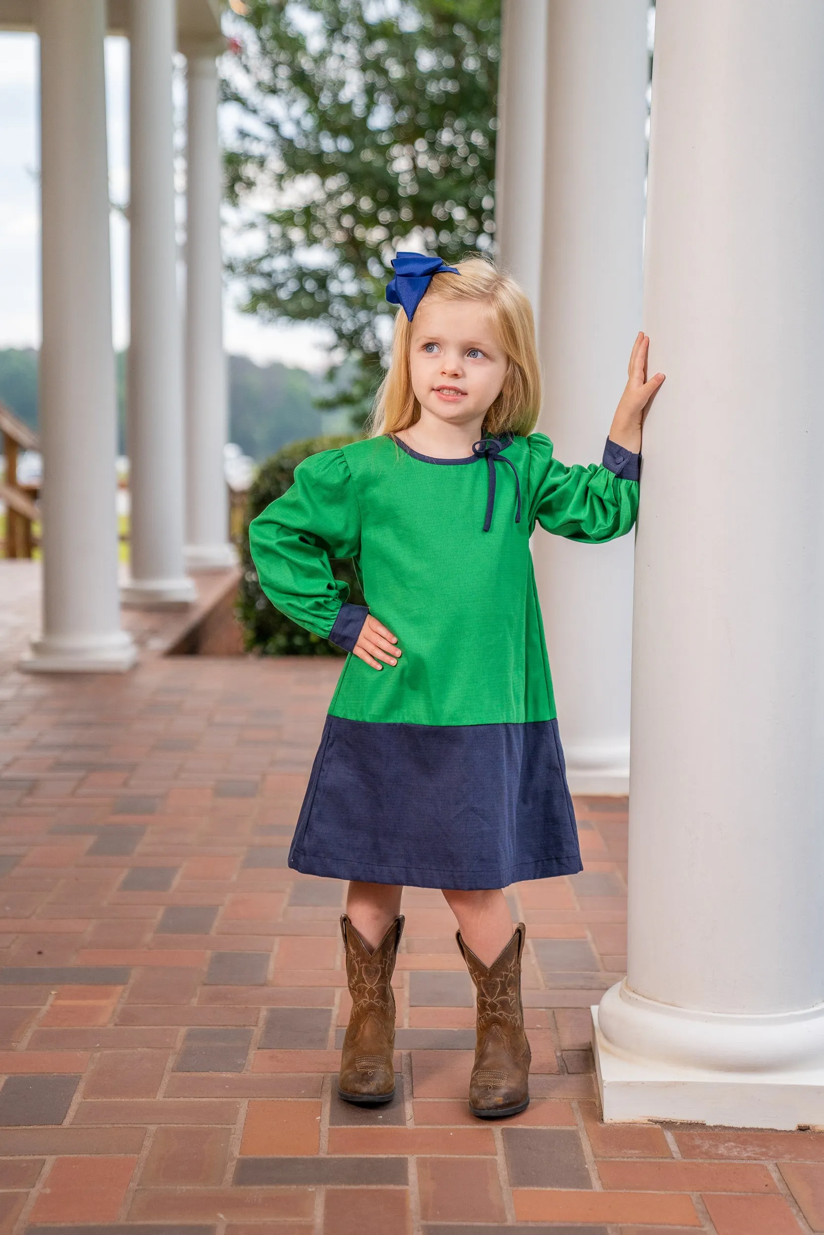 Marie Green & Navy Color Block Dress