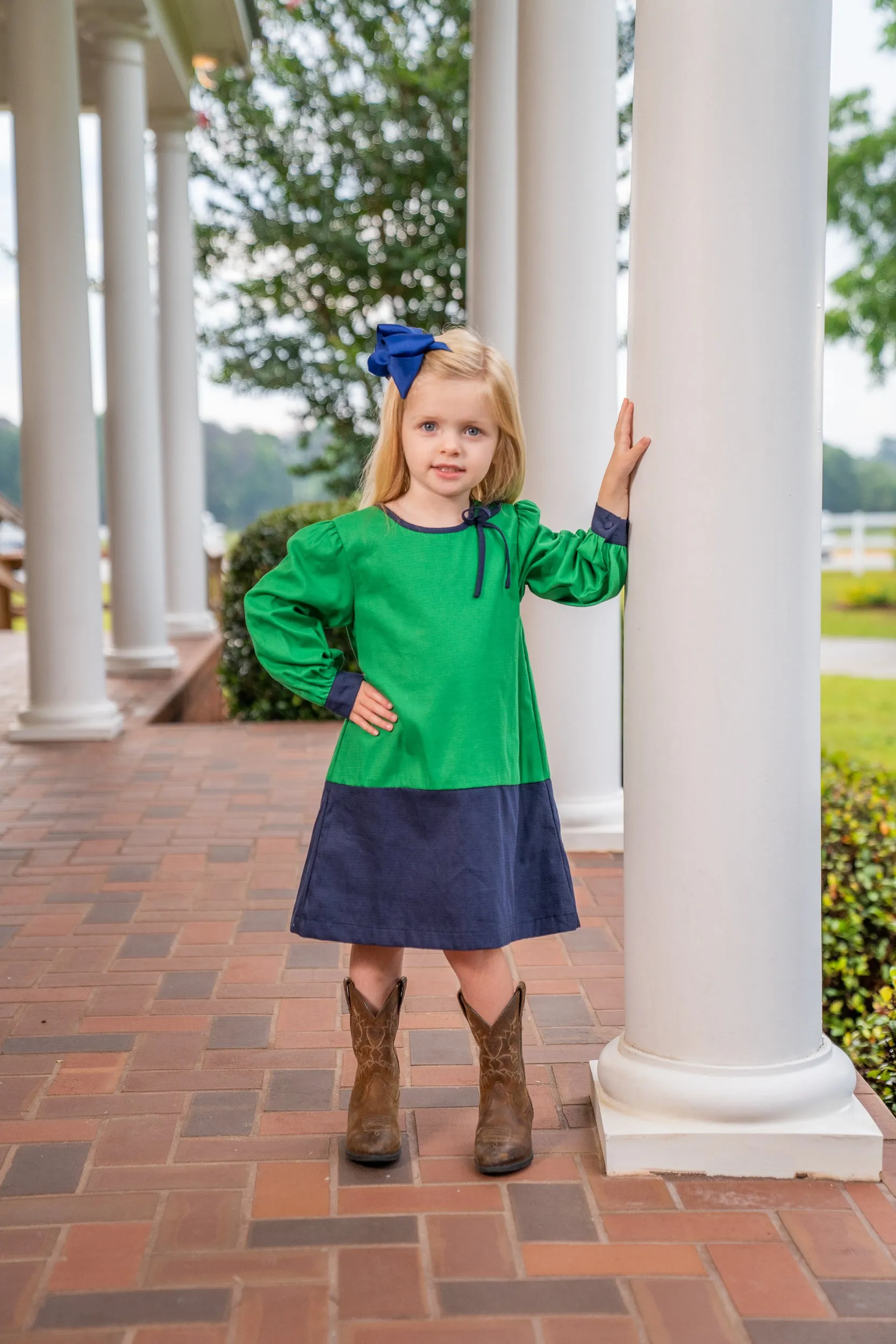 Marie Green & Navy Color Block Dress