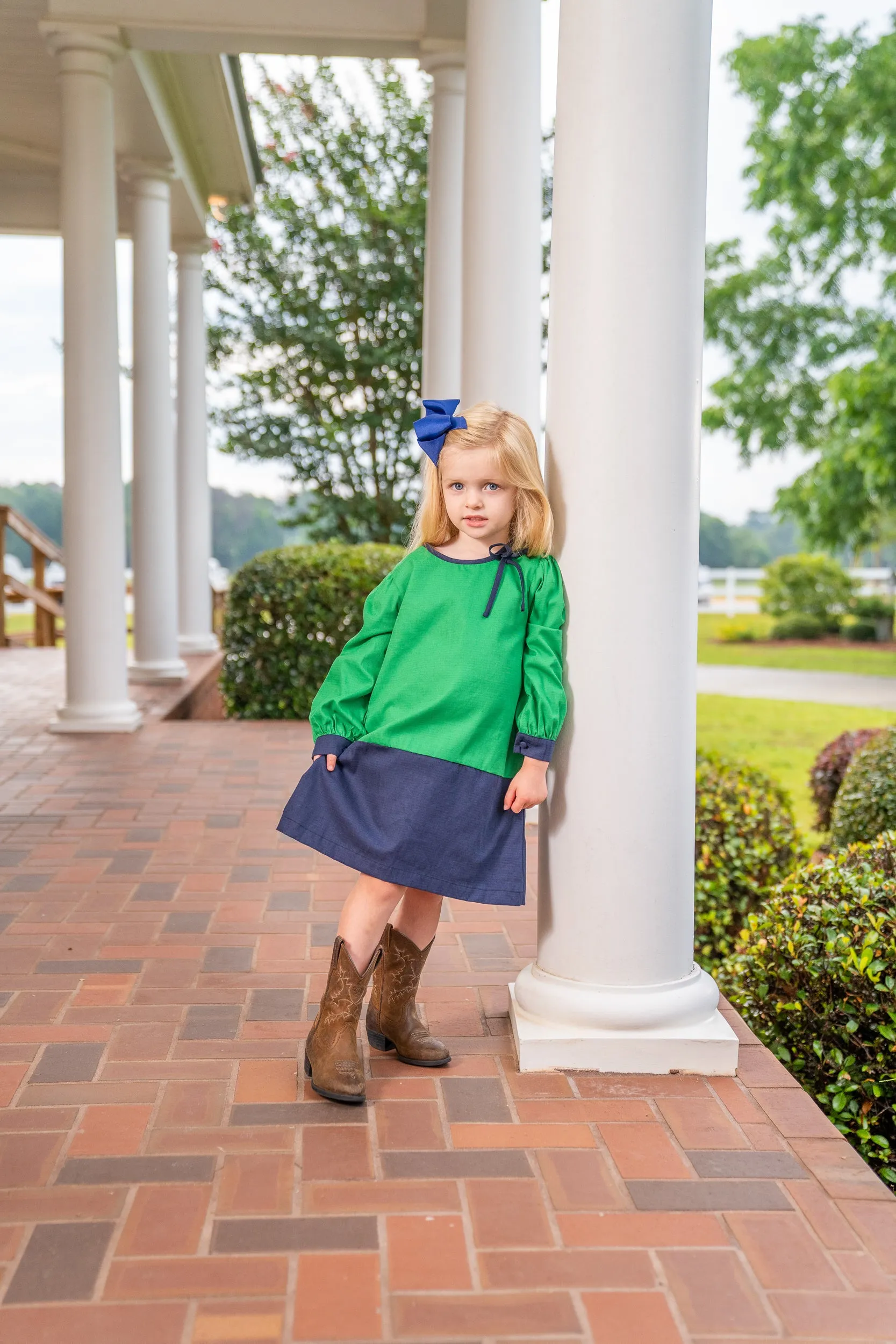 Marie Green & Navy Color Block Dress