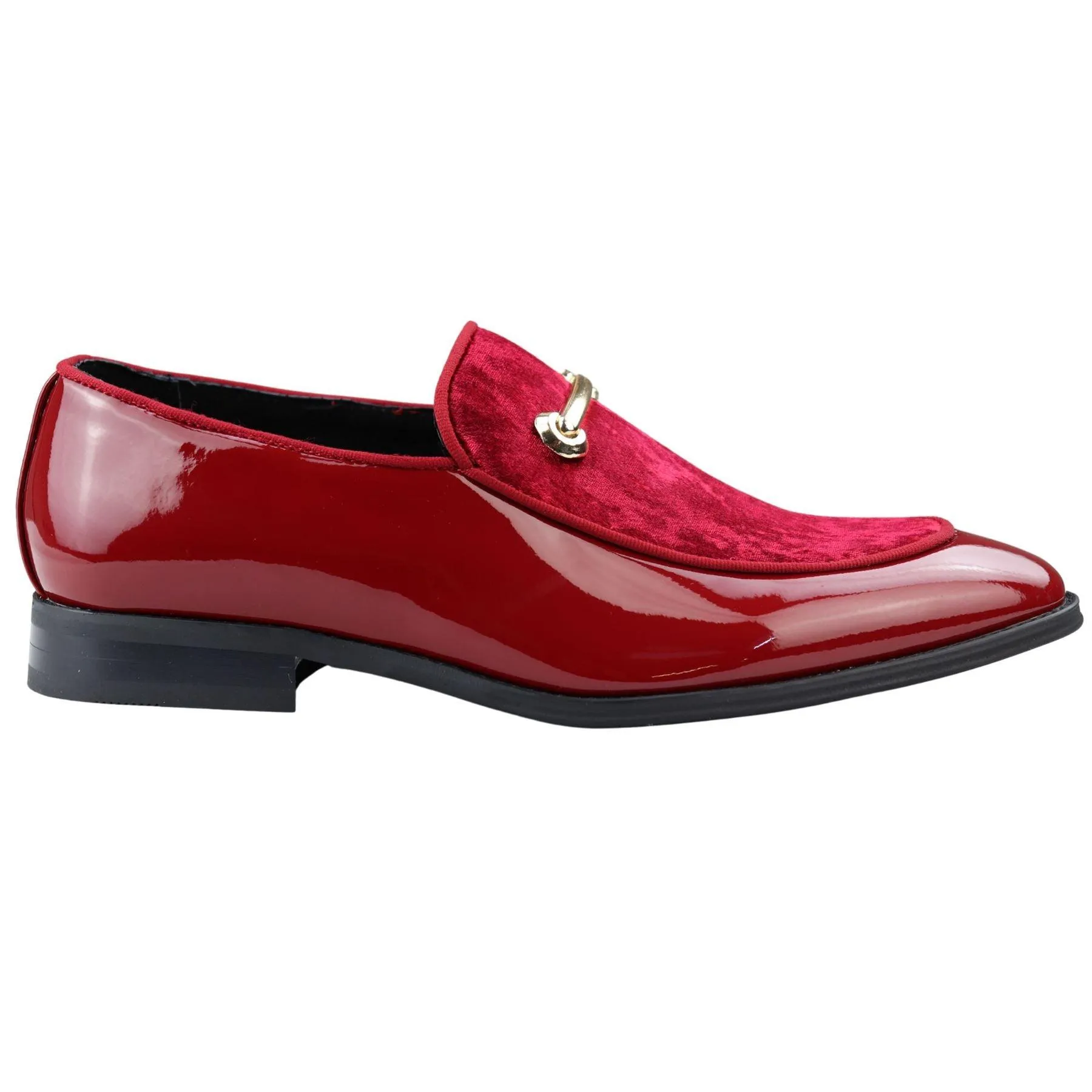 Men's Moccasin Loafers Shoes Leather Lined Slip On Velvet Smart Formal Shoe Black Blue Red